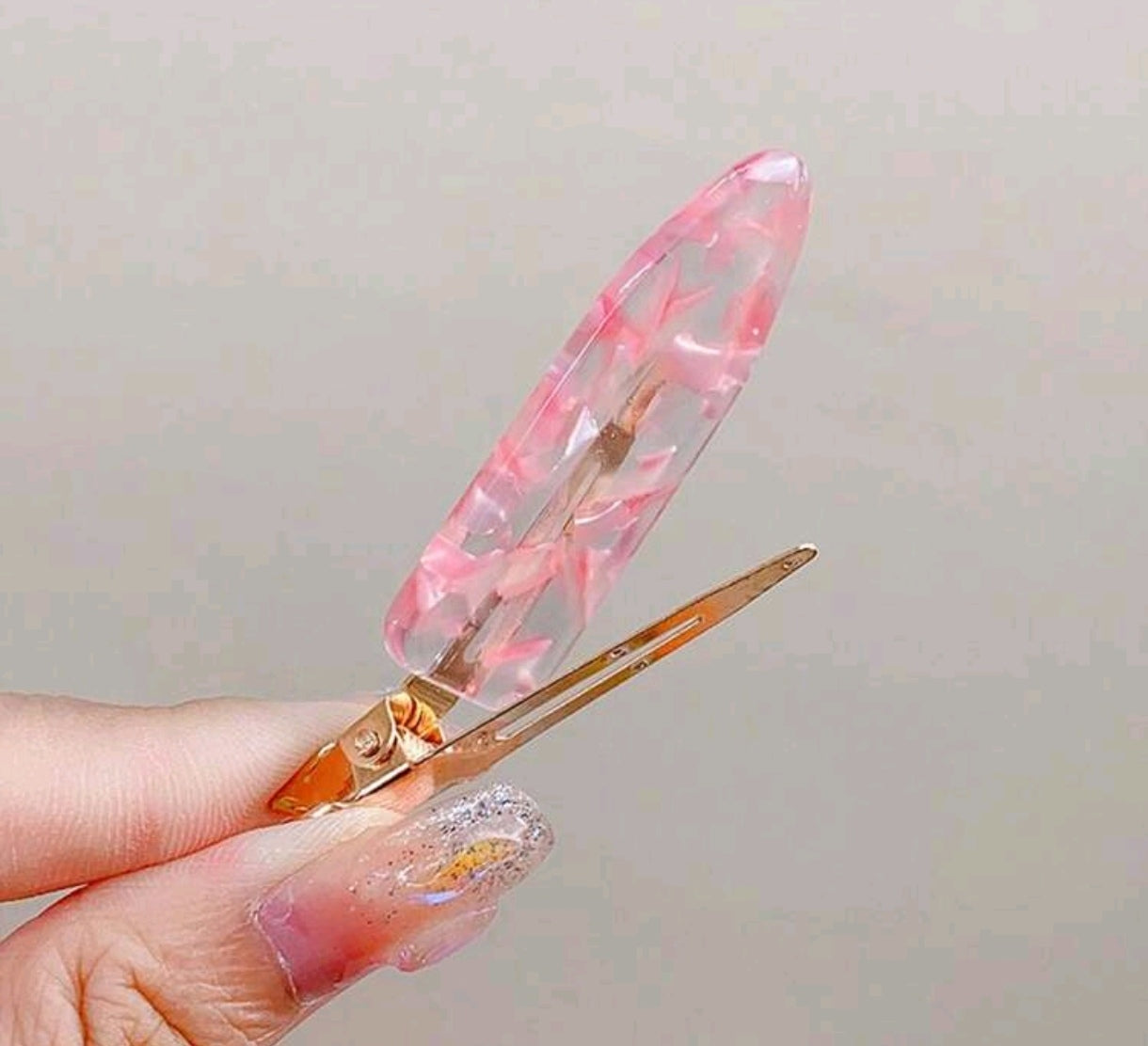 Acrylic Seamless hair Clips Set