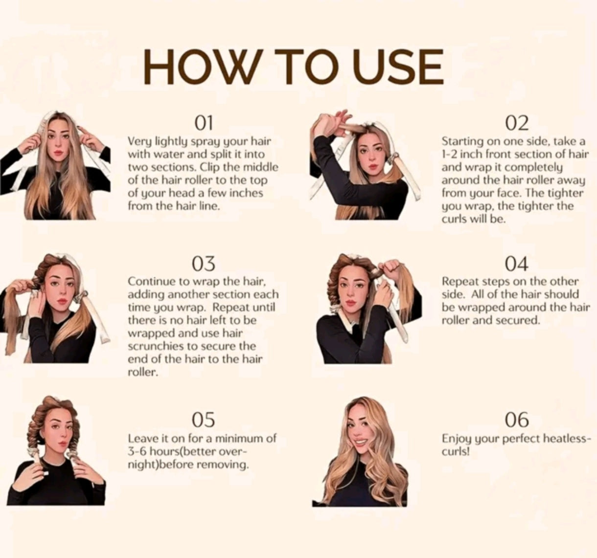 Silky Heatless Curls Set