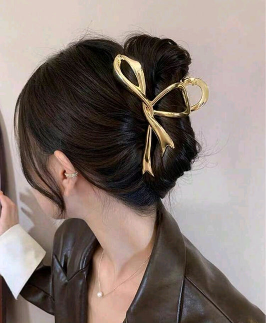 Golden Bow Hair Claw