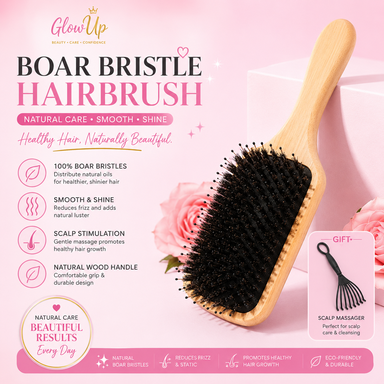 Boar Bristle Hair Brush