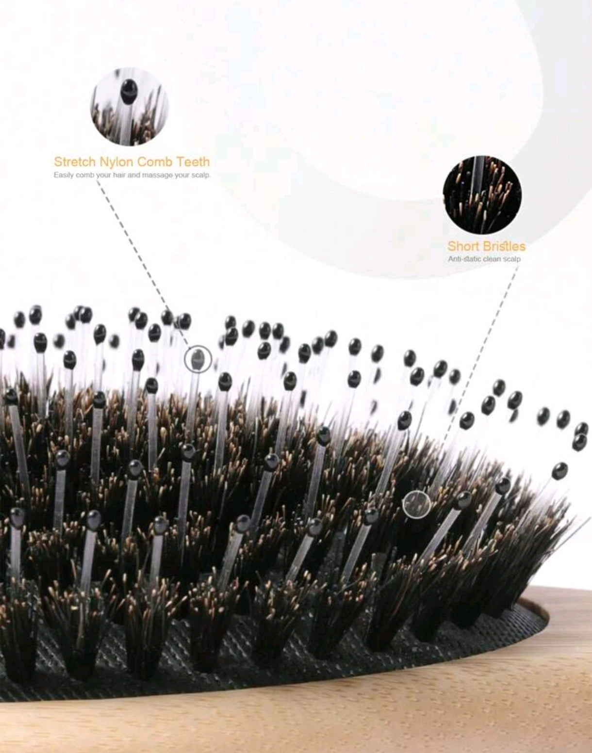 Oval Shape Boar Bristle Brush
