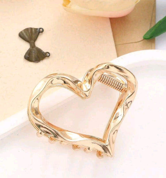 Golden Heart Claw Clip