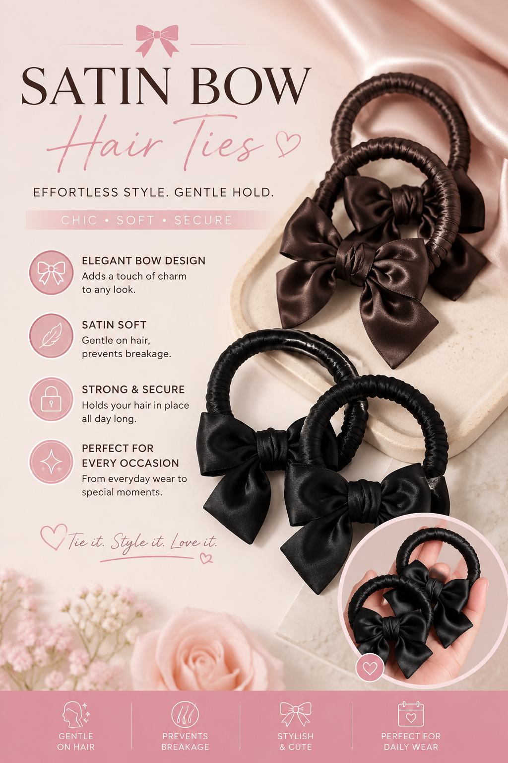 2 Small Bow Scrunchies