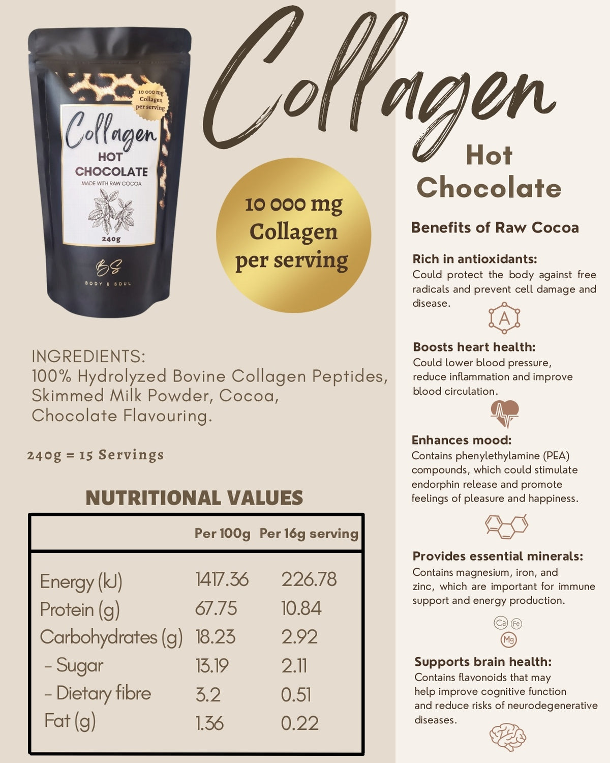 Body & Soul Collagen Hot Chocolate