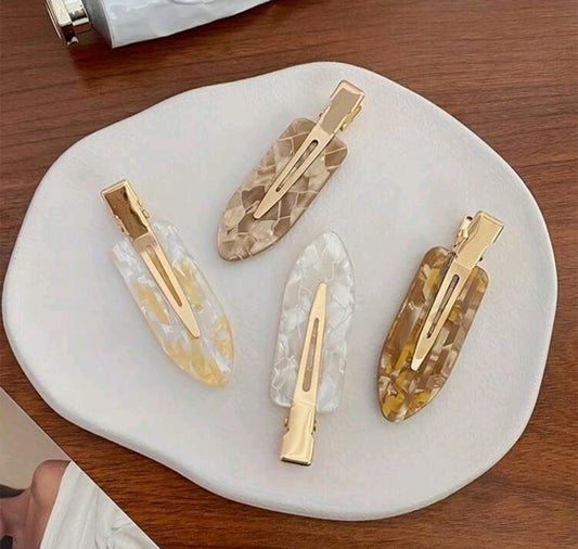 Acrylic Chocolate Colour Seamless Hair Clips