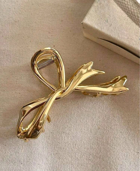 Golden Bow Hair Claw