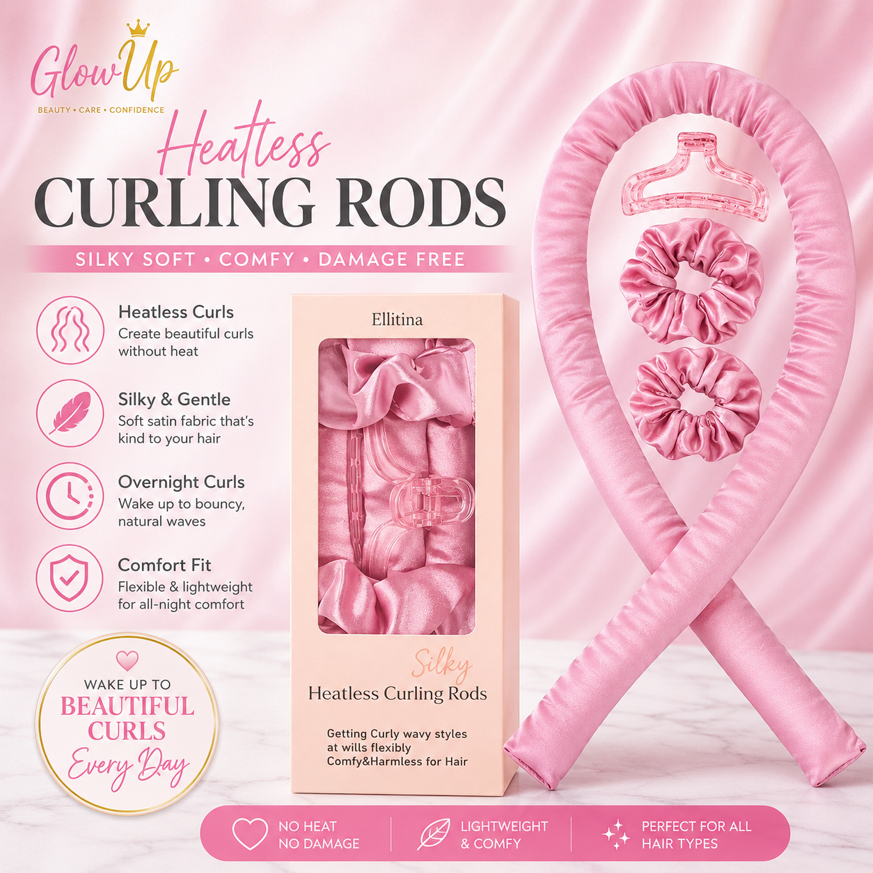 Silky Heatless Curls Set