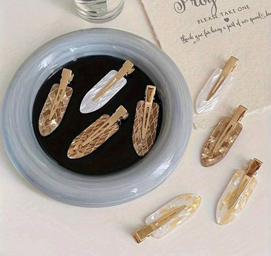 Acrylic Chocolate Colour Seamless Hair Clips
