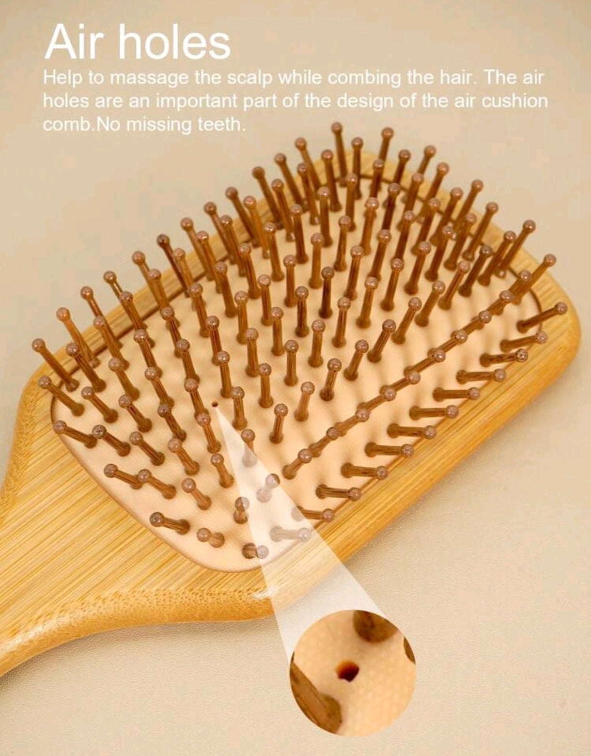 Bamboo Floral Hair Brush
