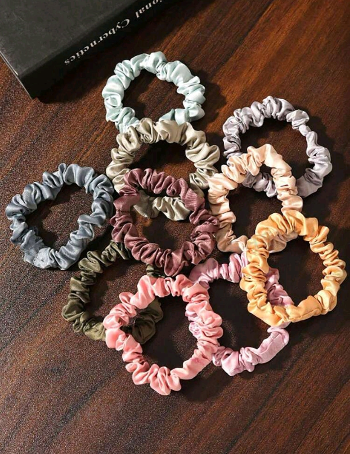 10-Piece Small Satin Scrunchies