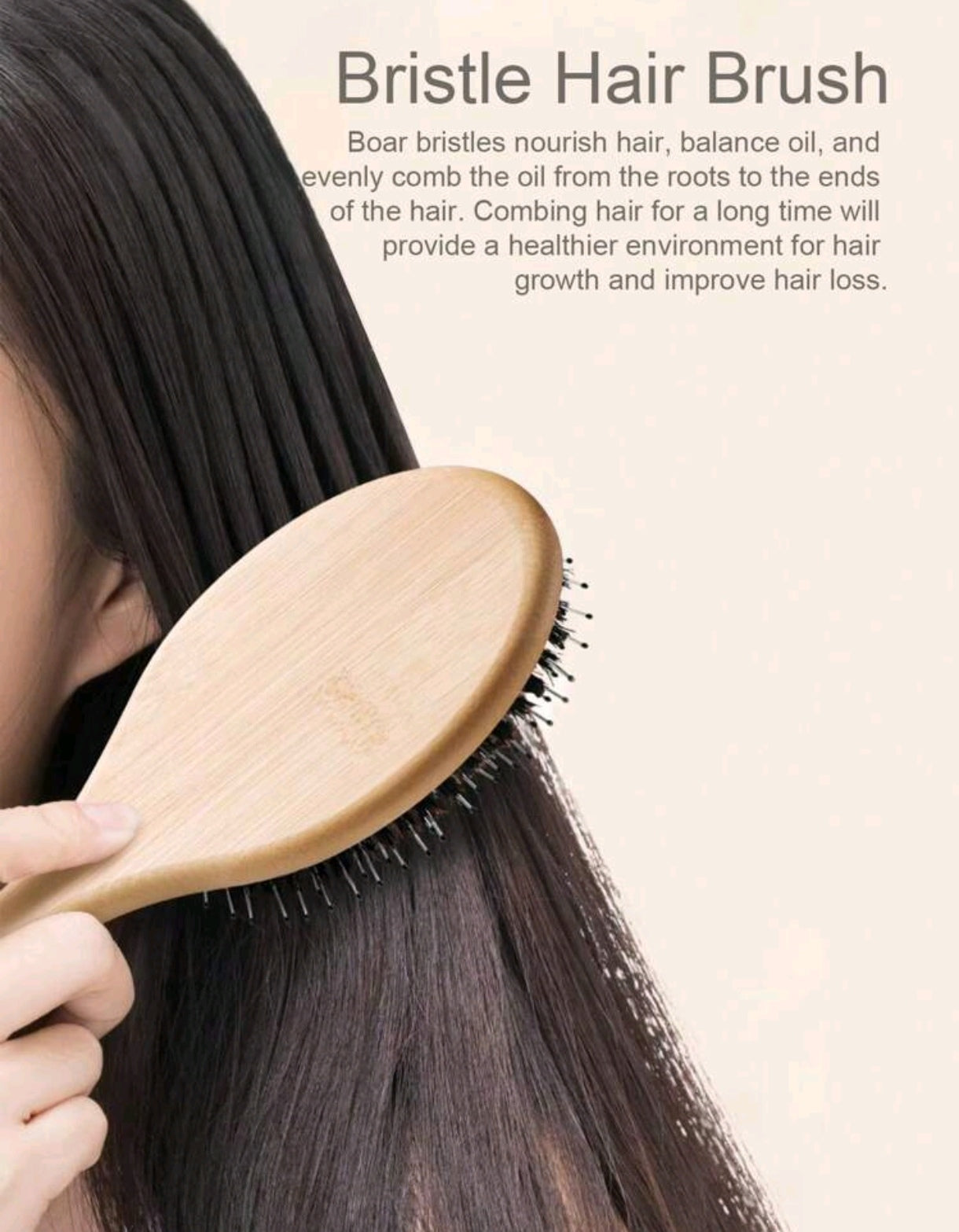Oval Shape Boar Bristle Brush