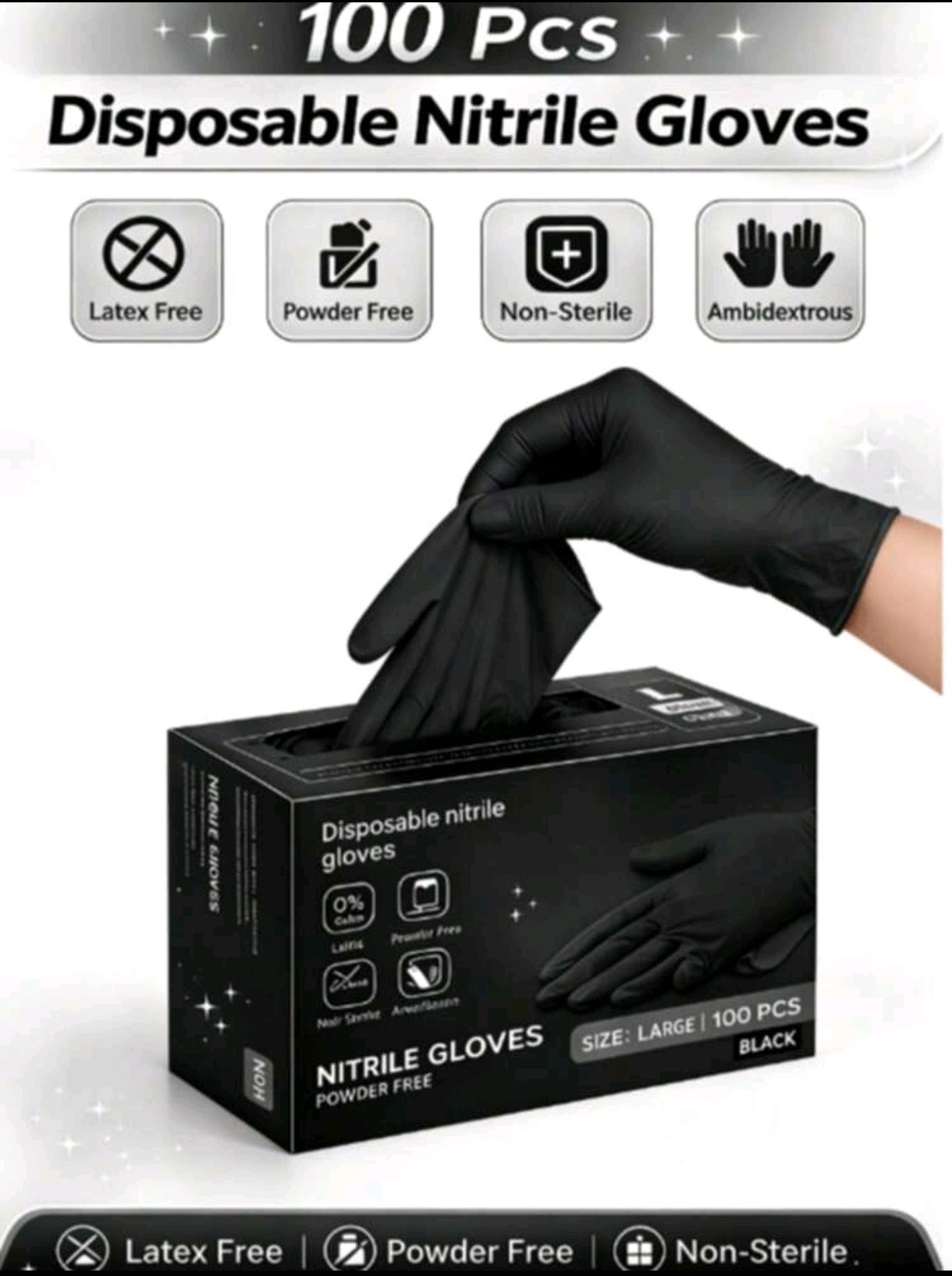 Powder free Nitrle Gloves (100piece)
