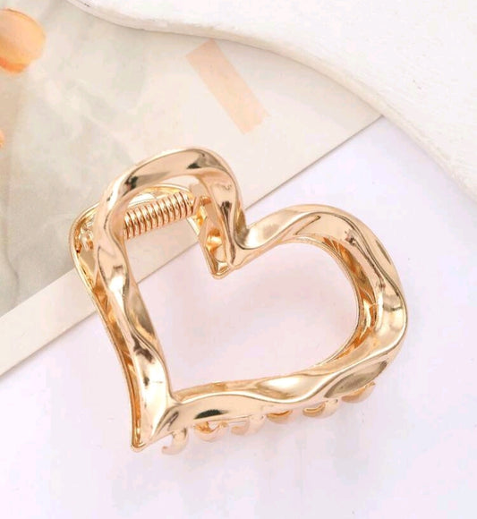 Golden Heart Claw Clip