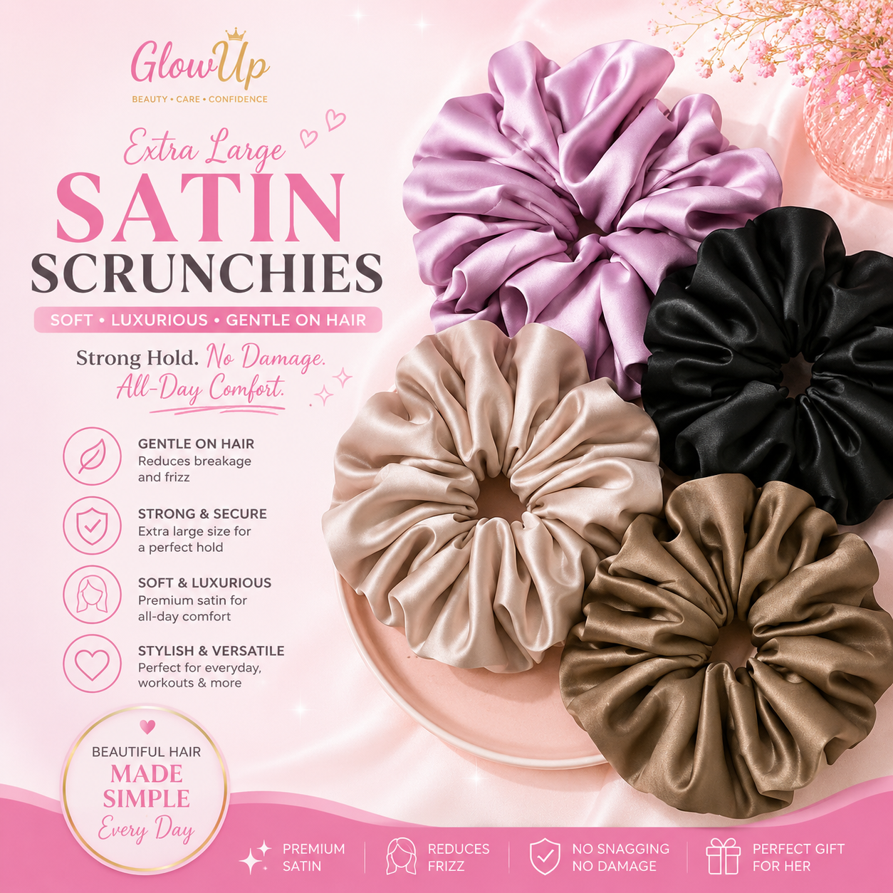 Silk Scrunchie, Extra Large